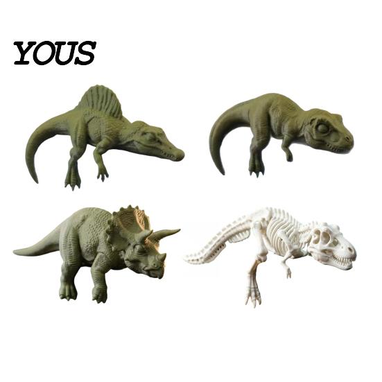Realistic Dinosaur Model 4 Pcs 3D Printed Monitor Topper, Fun Office Desk Decor, Hanging Paw Figure Cute Animal Car Dashboard Accessory for