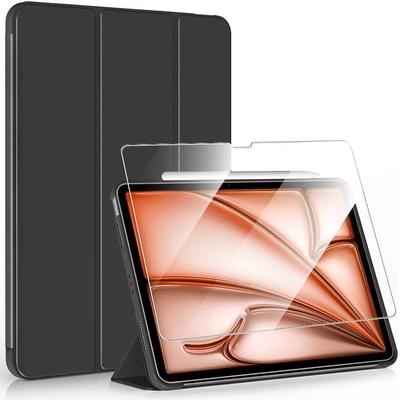 Case for iPad Air 11" - Slim Protection - Tempered Glass - Stand Function - Black - 2024/2025