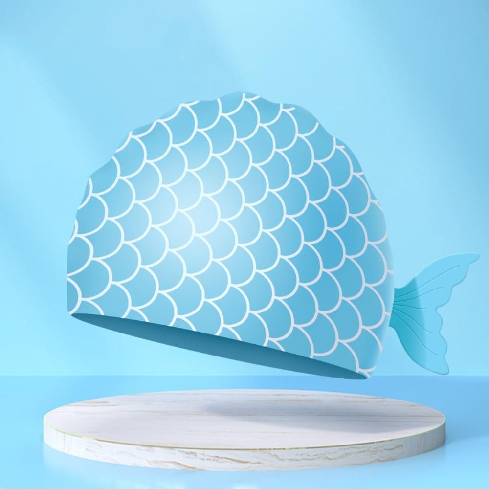 Waterproof Children Swim Cap Cute Fish Kids Swim Hat Silicone Swimming Caps Pool Accessories