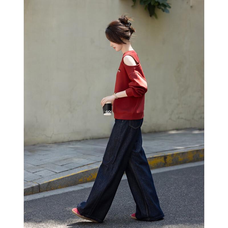 Demana Women's Autumn Relaxed Fit Embroidered Sweatshirt