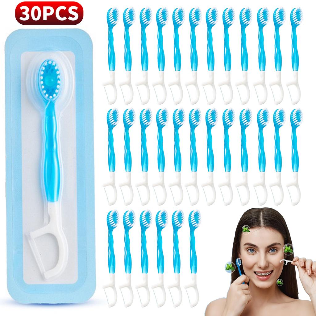 Mint flavored bead toothbrush, deeply cleanses the mouth, five in one mini brush, suitable for convenient travel and travel