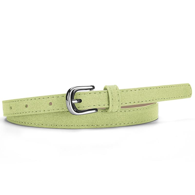 Simple Design For Women's Thin Belt Fashion Casual Versatile Jeans Accessories Girdle Suede Pu Leather Pin Buckle Waistband