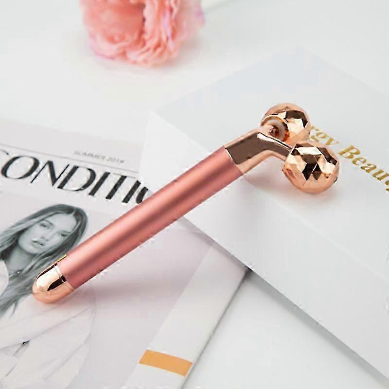 ZK-2 In 1 Facial Massager Roller Face Gold Pulse Electric 3D Roller Rose Gold