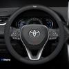 Capa de Couro para Volante de Carro para Toyota CHR RAV4 Corolla Highlander Prius Yaris Prius RAIZE RUSE Auris Camry Acessórios