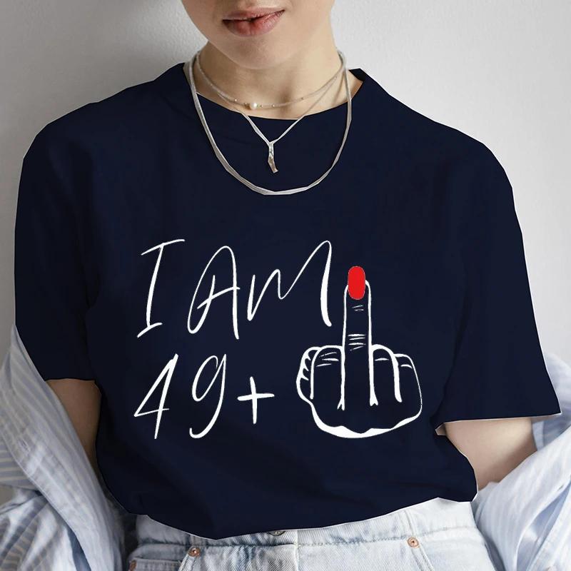 50th Birthday Party Tee for Mom I Am 49 Middle Finger T Shirts Birthday Party T-shirt 50th Birthday Gifts for Women Tshirt Tops Unisex T-Shirt