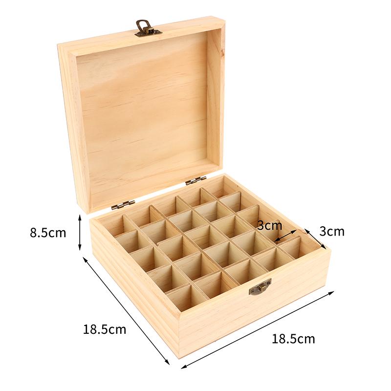 Деревянный ящик для хранения на 12/25 ячеек, органайзер для переноски, контейнер для ароматерапии для флаконов с эфирными маслами, кейс для хранения 25 slots