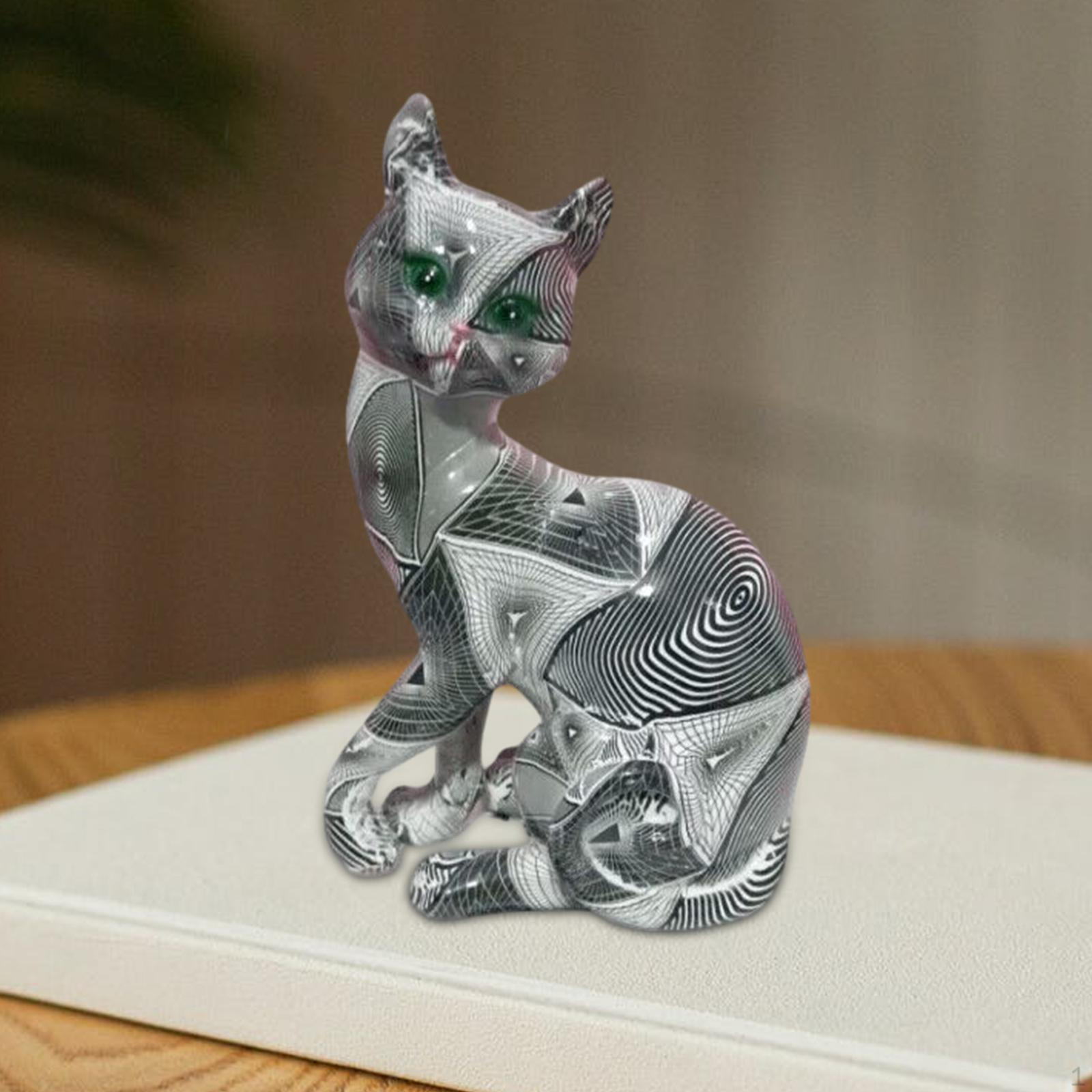

Красочная статуя кошки, украшение стола, скульптура животного, фигурка для спальни, многоцелевая Style B