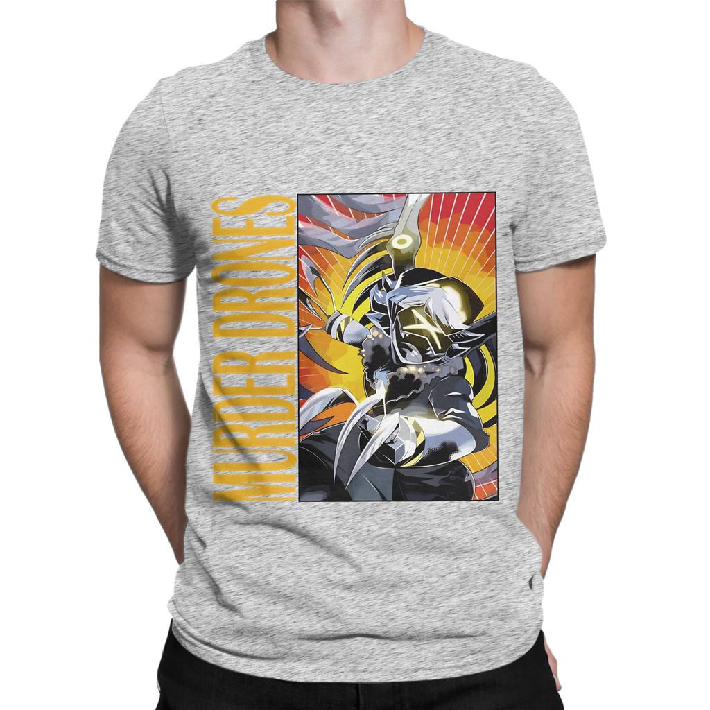 Murder Drones yellow poster Novelty 100 Cotton TShirt Murder Drones Tees Tops For Unisex