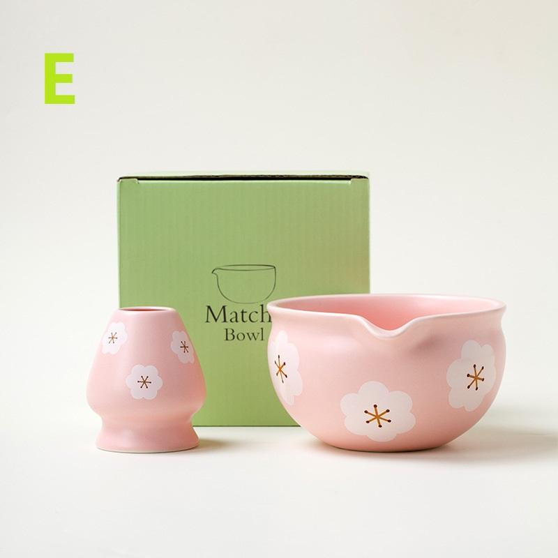 1/2 szt. Ceramiczna Miseczka do Matchy, Japoński Styl Sakura Miseczka do Matchy Artystyczna Ceramiczna Miseczka do Ceremonii Herbacianej Miska na Sałatkę Do Matchy