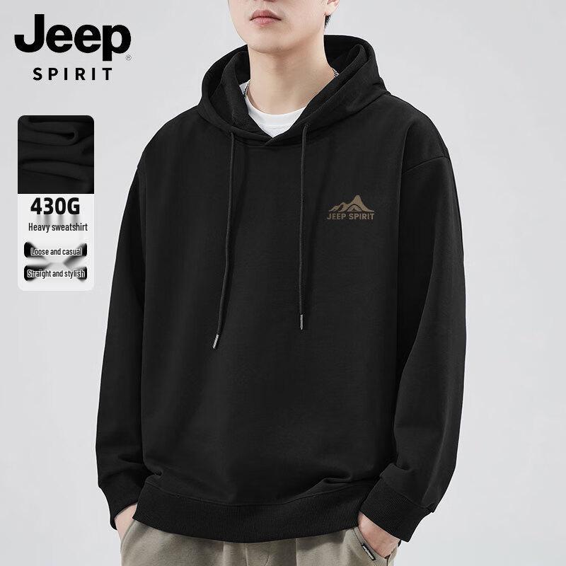 JEEP SPIRIT Men's Loose Hooded Sweatshirt