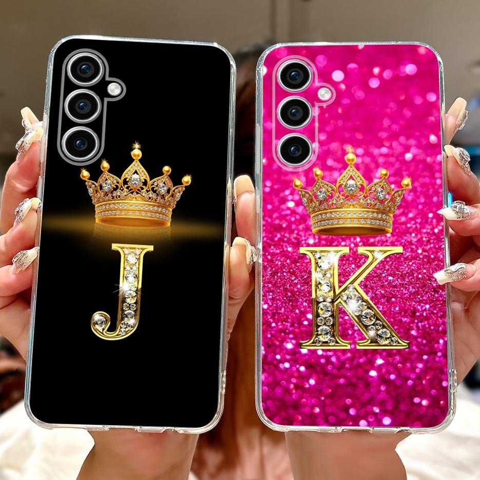 For Samsung Galaxy S23 FE Case S23 Plus New Crown Letters Cover Soft Slim Phone Case For Samsung S23 Ultra S 23 S23+ Fundas Bags