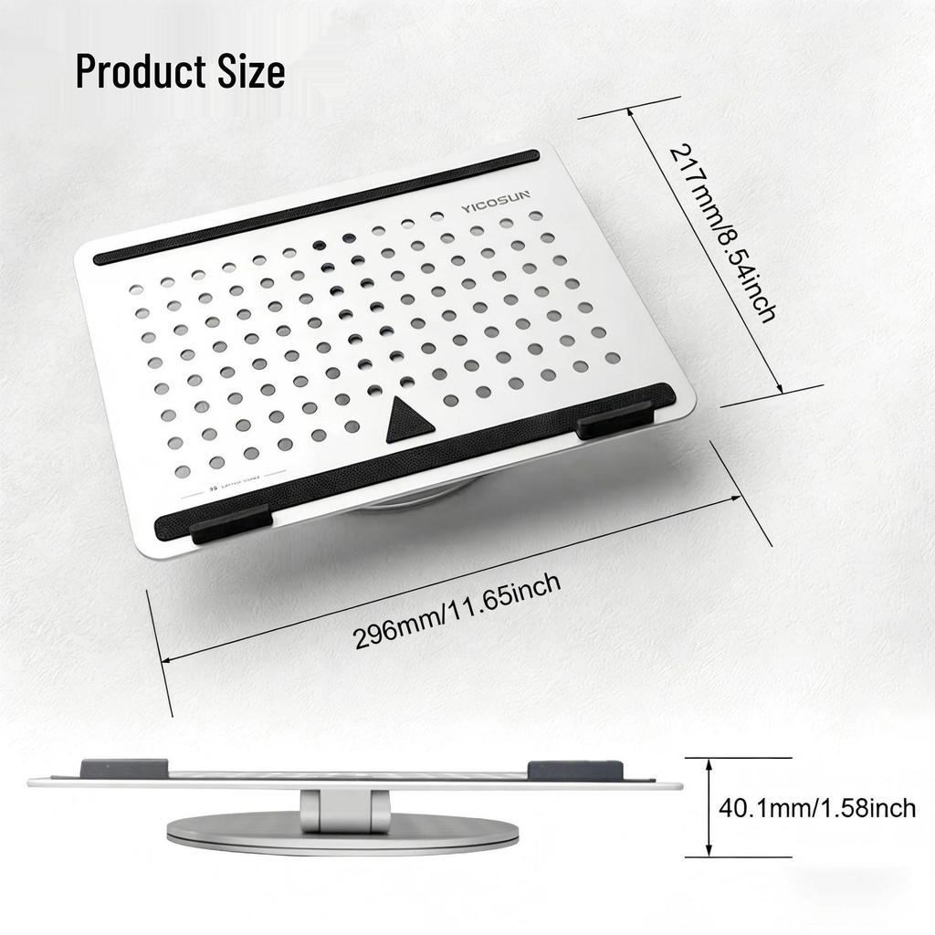 Rotatable Vertical Tablet Laptop Stand with Elevated Cooling and Enhanced 6-in-1 Docking Station