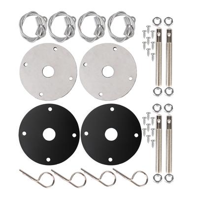Universals Stainless Steel Bonnet Lock Clip Kit Perfect Fit Car Quick Release Modified Accessories Engine Mount Hood Pin Plate
