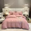 New Class a High Precision Cotton Brushed Embroidery Four-Piece Set Pure Cotton Bed Sheet Duvet Cover