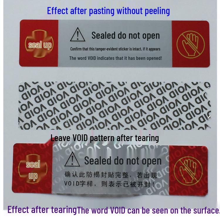 Tamper-Proof Anti-Theft Waterproof Warranty Stickers - 40 Mark-Leaving Labels per Sheet