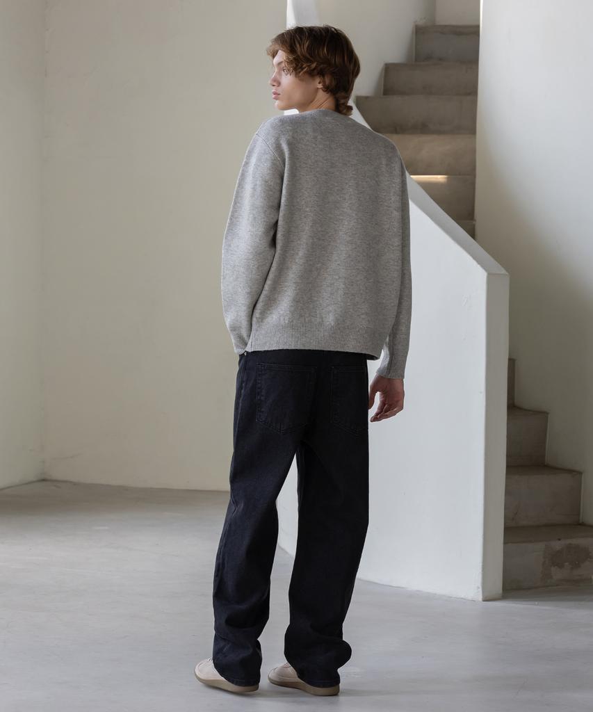 Decoroso Comfort Round Neck Cardigan [Gray]