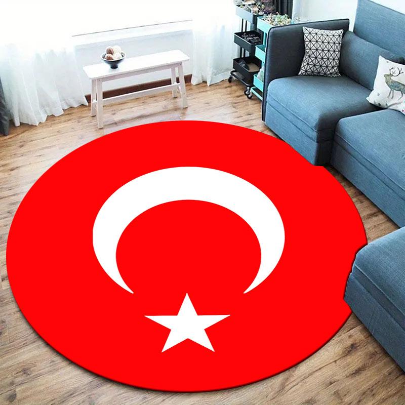 Flag Round Area Rug,Carpet Rug for Living Room Bedroom Sofa Playroom Decor,Non-slip Floor Mat