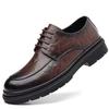 Men's Shoes New Spring and Autumn British Style Leather Shoes Men's Business Dress Big Head Cowhide Work Non-slip Casual Shoes