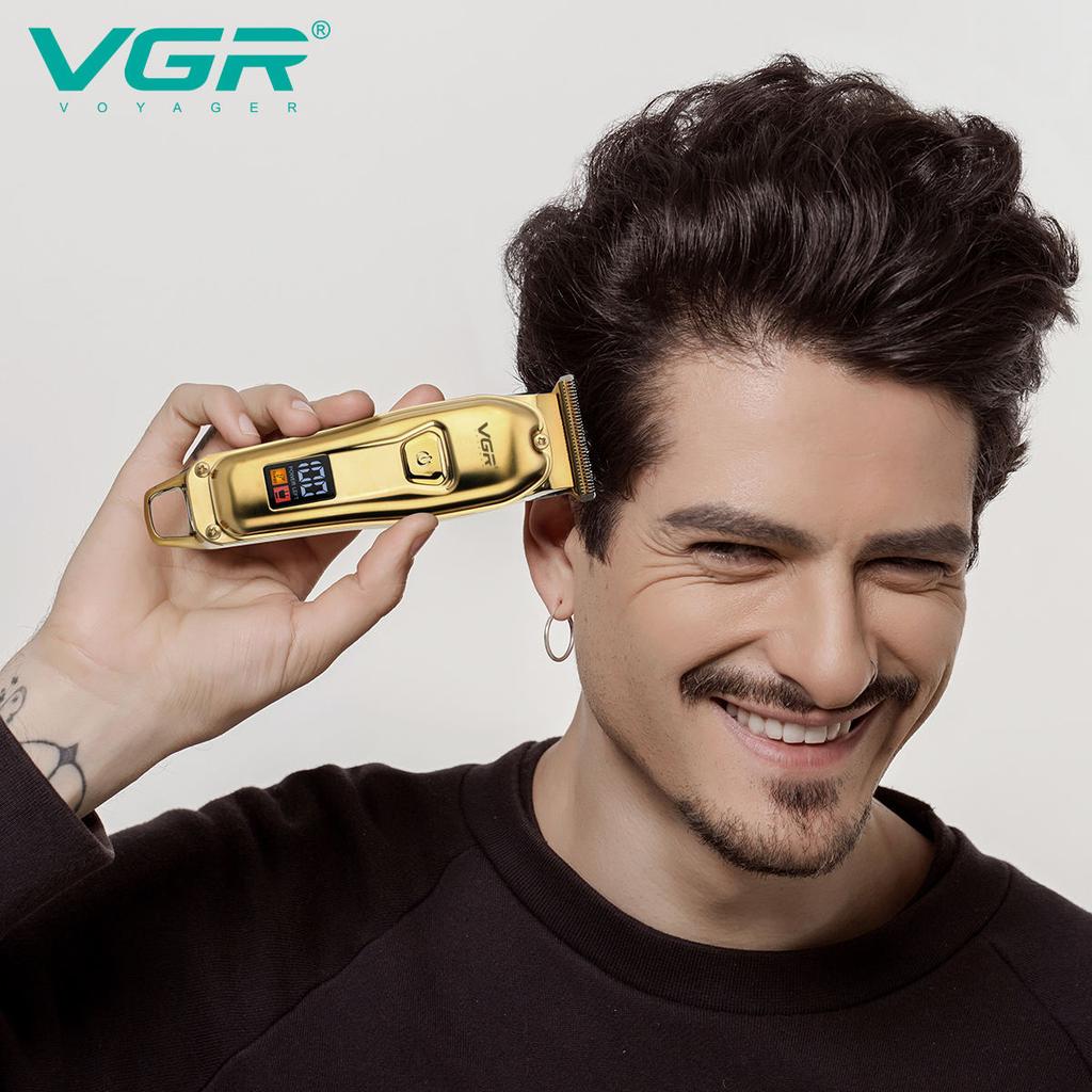 VGR V-965 USB Electric Hair Trimmer Rechargeable Shaver Razor with Led Digital Display Cordless Adjustable Clipper Hair Barber Home Razor Shaver