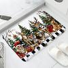 Christmas Pine,deer,and Owl Patterns,washable Door Mats for Christmas,suitable for Decorating Carpets In Corridors,bathrooms,hom