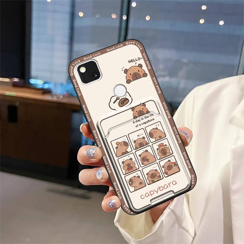 

Мультяшный чехол-накладка для Google Pixel 4A, задняя крышка, водонепроницаемый, противоударный, с карманом для карт, грязеотталкивающий, милый мягкий чехол Google Pixel 4A