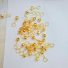 Vietnam Gold Laser Surface 9-Shaped Needle Earrings: Fashionable, Elegant, Simple, Bean-Shaped Studs for Women