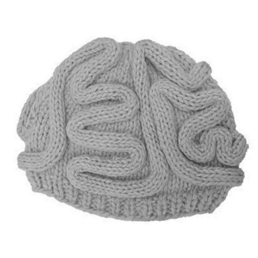 Creative Knitted Brain Hat Warm Funny Brain Beanie Stretchy Brain Pullover Cap  Skiing