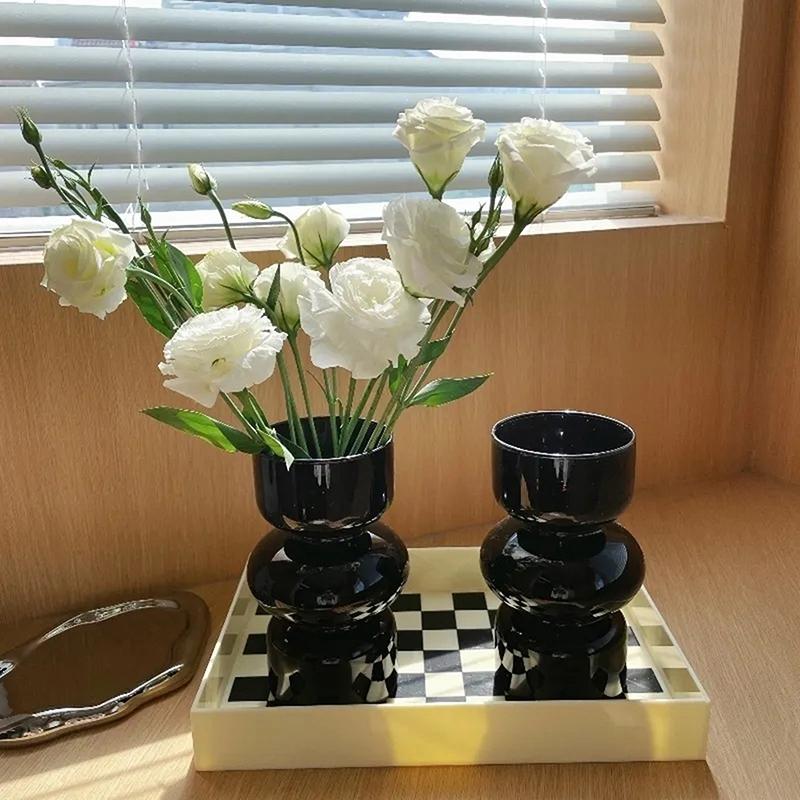 Ins Flower Glass Vase Creative Hydroponic Terrarium Plant Glass Vases Flower Pot Flower Arrangement Container Home Decoration