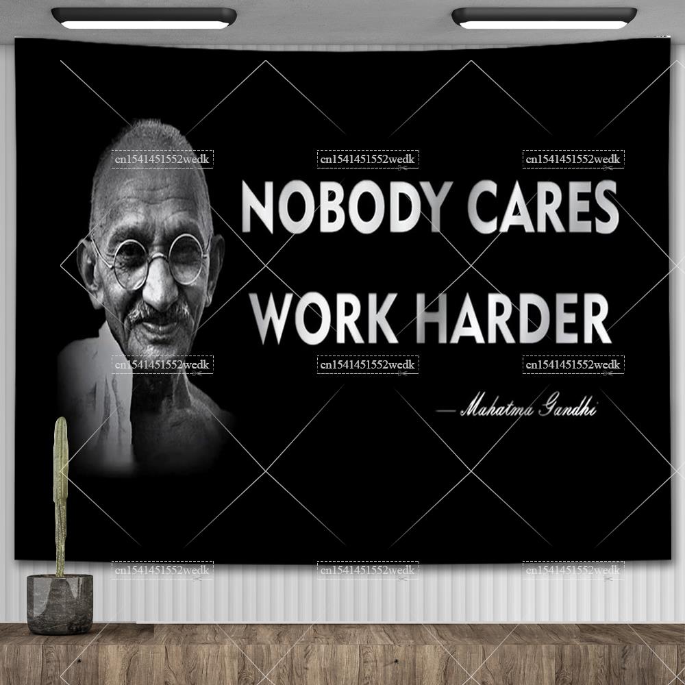 Chief Gandhi Flag Quote Banner Wall Decor Tapestry Gandhi's Trap House Meme Tapestry Aesthetic Yoga Mats Bedroom Decoration