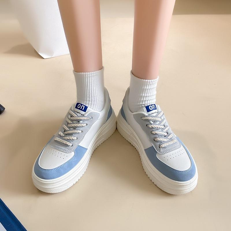 Platform White Shoes Female Spring and Autumn New Students Casual Versatile Sports Muffin Board Shoes