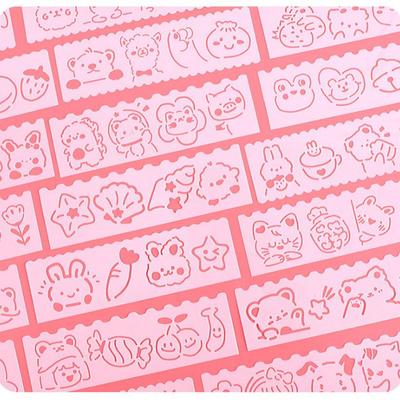 Cute Cartoon Hand-Painted Hollow Newspaper Template & DIY Drawing Ruler Set for Kids