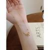Women's Set Gold Necklace Bracelet Bows Elegant Gift