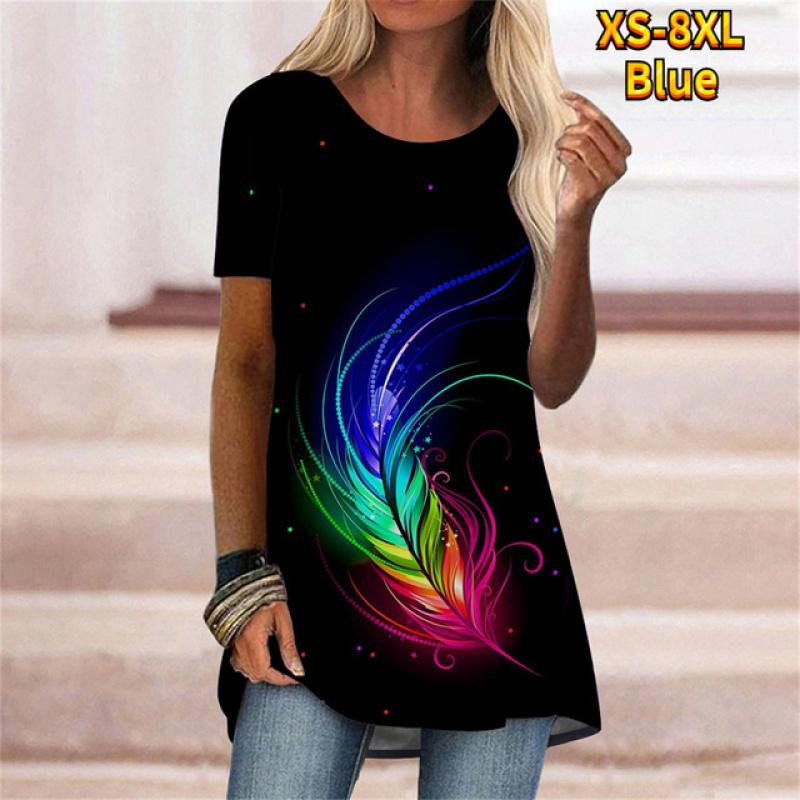 Fashion Cartoon Portrait 3D Print Women T-shirt With O Neck White Short Sleeve Women Clothes Leisure Summer Tops Pullover