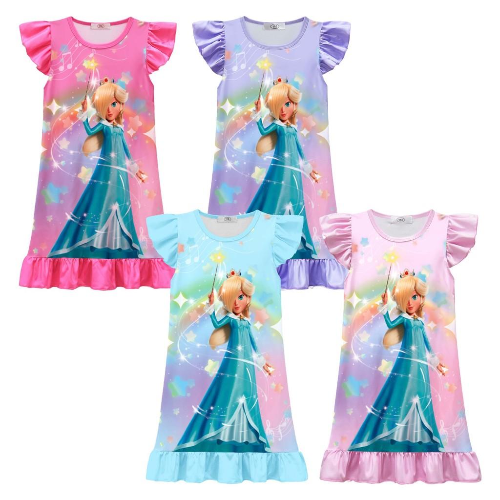82640 Kids Girls Princess Rosalina Pleat Cartoon Dress