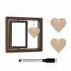 Rotating Floating Wood Picture Frame Double Sided Display Tabletop Photo Frame with Personalizing Heart Pendant Gift