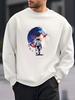 Space Exploration, Astronaut Print Men'S New Round Neck Sweatshirt, Loose And Stylish Casual Sports Top For, Versatile Pullover