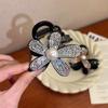 Eleganti Fermagli per Capelli a Fiore con Perle Grandi per Donne Coreani Brillanti Cristallo Nero Artigli di Squalo Fermaglio per Capelli Accessori per Capelli per Ragazze