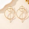 Large Earrings, Geometric Circles, Hollow Simple Long Stud Earrings, High-End Fashion Accessories