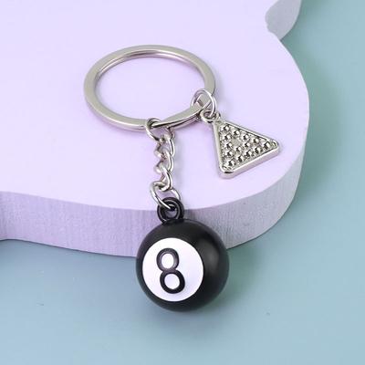 Portachiavi biliardo personalizzato mini simulazione nero 8 ciondolo portachiavi biliardo ciondolo zaino piccolo regalo