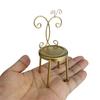 1/12 Scale Miniature Iron Back Chair Antique Design Alloy Dollhouse Furniture For Dollhouse Display And Collection