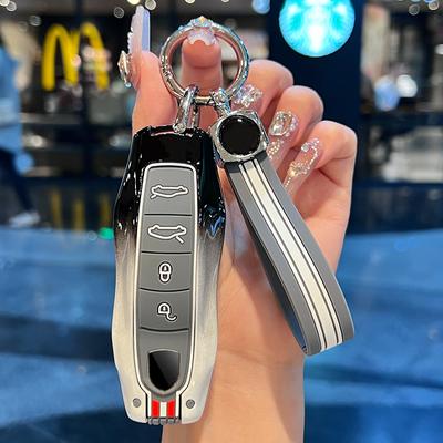 Zinc Alloy Car Remote Key Case Fob For Porsche Panamera Cayenne Cayman 718 971 911 9YA Macan Boxster Carrera Taycan Accessories
