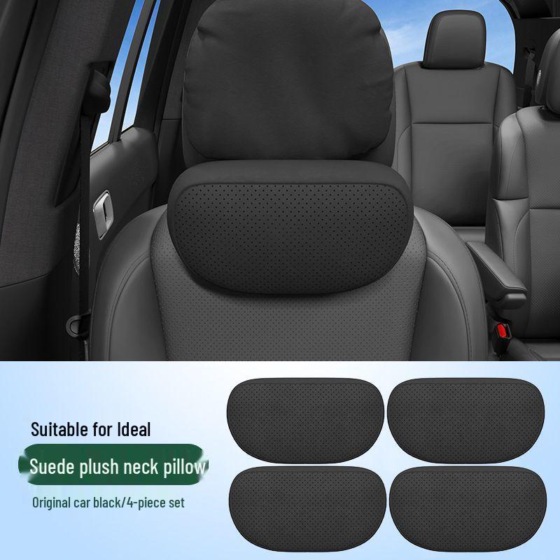 Ideal MEGA Headrest Neck & Lumbar Support Cushion – Suede Pillow for Car Interiors