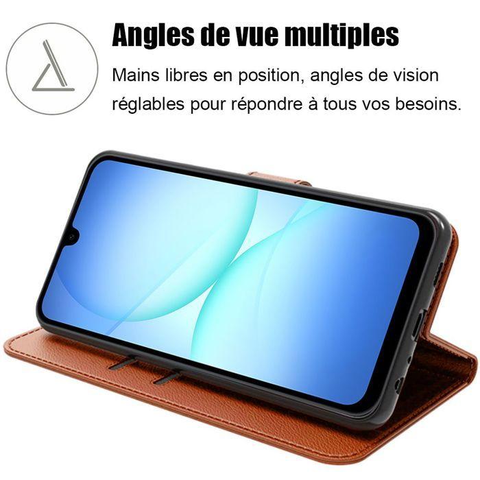 Coque de Protection - BOOLING - Samsung Galaxy A17 4G/5G - Flip Case Cuir Synthétique Marron