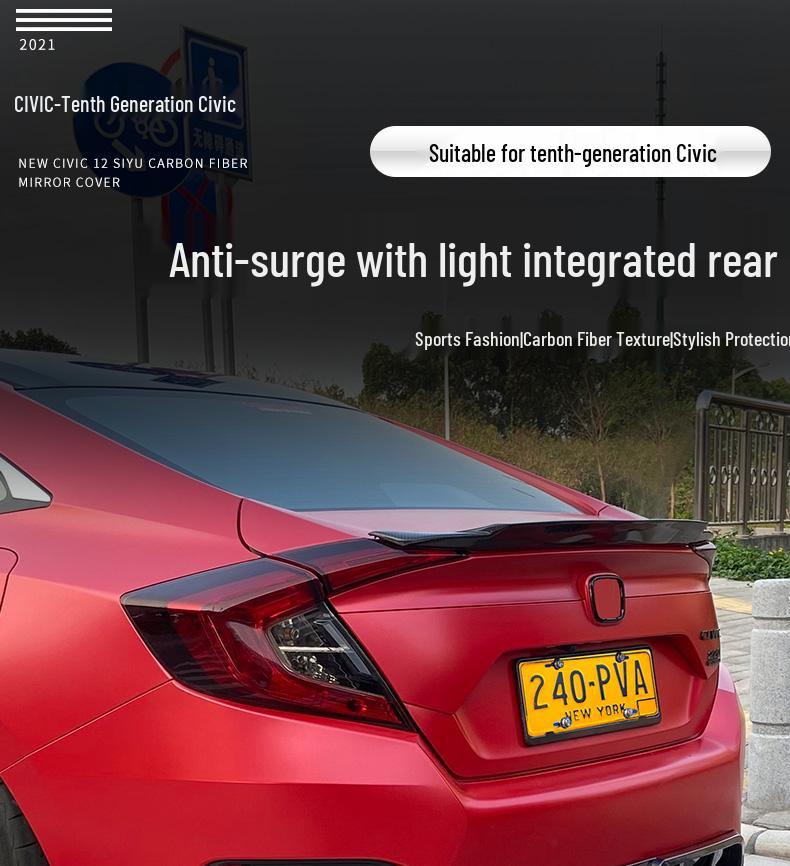 Compatible Rear Diffuser, Spoiler & Side Skirts for 10th Gen Civic – No-Cut Installation
