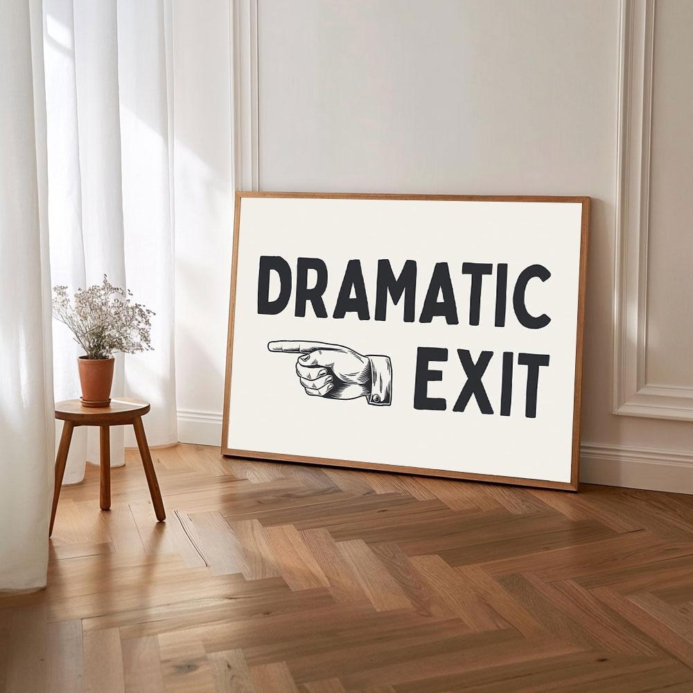 Dramatic Exit Hallway Exit Sign Art Poster Posters Canvas Painting Print Room Home Office Cafe Hotel Restaurant Room Wall Decor