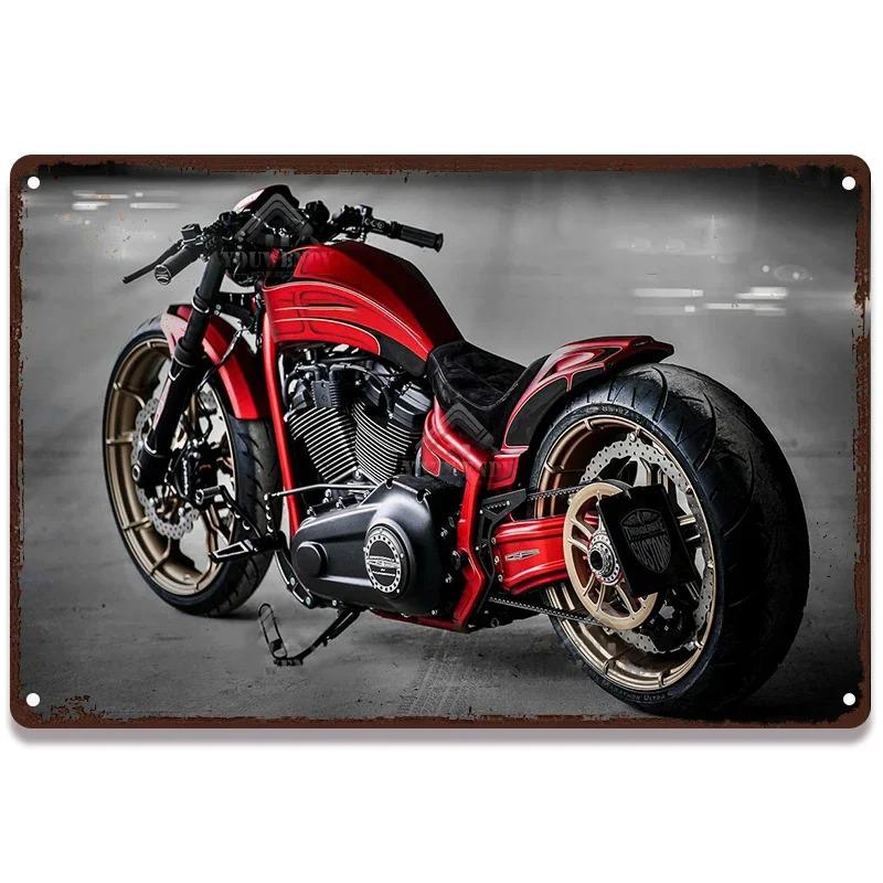 Vintage Amerikanischer Klassiker Motorrad Blechschilder Heim Wanddeko Metallschild Garage Man Cave Bar Dekorative Teller Poster