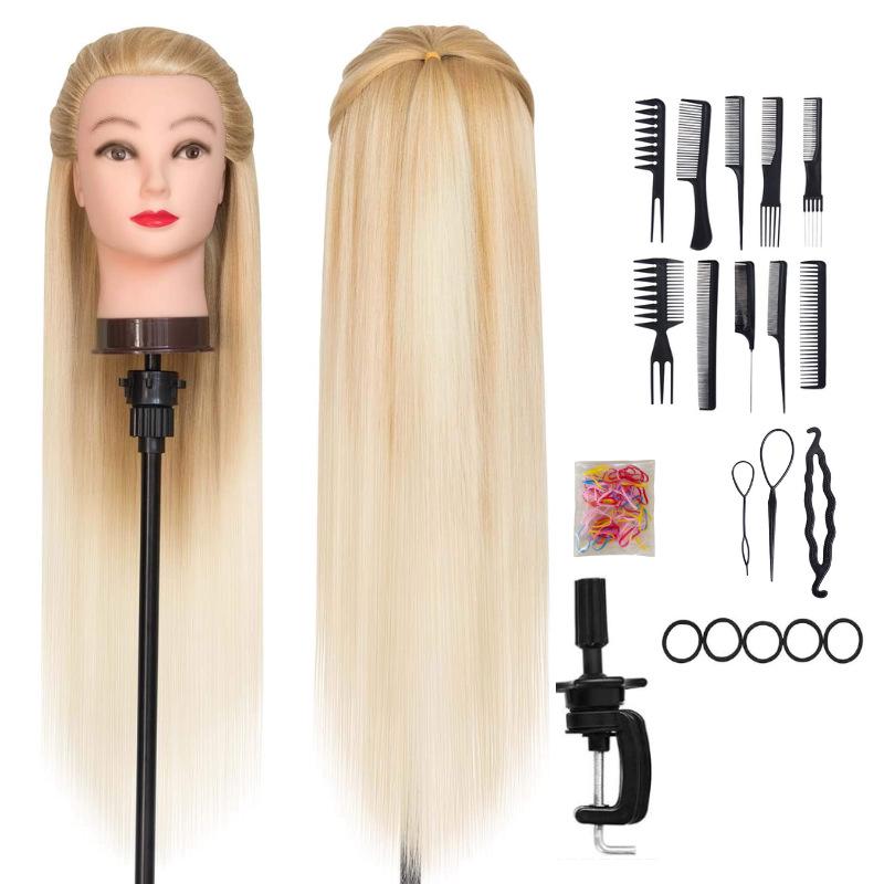 High Temperature Fiber Wig Mannequin Head for Hairdressing and Haircutting Training