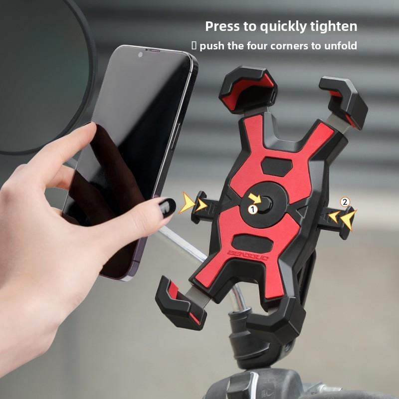 Mountain Bike Smartphone Holder Abs Stainless Steel Shockproof Navigation Mount For Cycling Enthusiasts