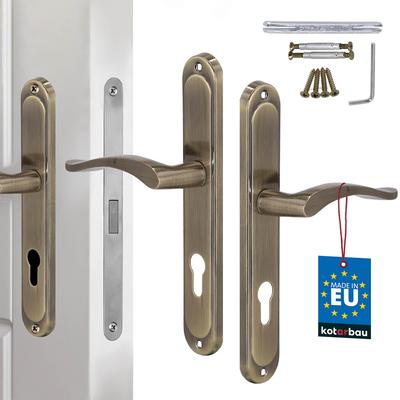 Door Handle Long Plate For Cylinder Insert Classic Patina 72