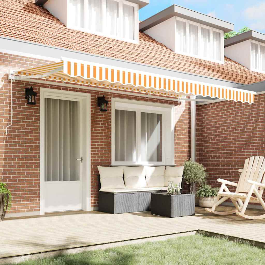 Yellow and White Retractable Awning Frame 350 x 200 cm